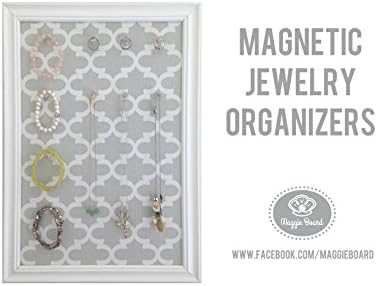 Maggie Board: Magnetic Jewelry Organizer Wall Mounted (Grey)