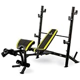 Marcy Bruce Lee Signature Mid-Width Weight Bench Adjustable - Grey/Yellow