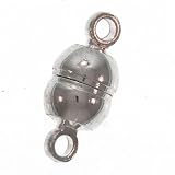 Silver Plated Brass Barrel Magnetic Clasps 5mm x 11mm (6)