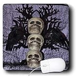 WhiteOaks Halloween Skulls - See No Evil Three small skulls stacked - Mouse Pads