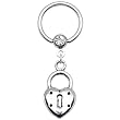 14 Gauge Heart Lock Dangle Captive Ring
