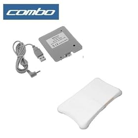 Premium White/ Clear Durable Soft Silicone Skin Cover Case + Large Capacity Rechargable Battery Pack for Nintendo Wii Fit Balance Board