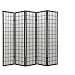 5 panel black finish room divider shoji screen