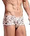 Men's Boxer Briefs, Flower Pattern, Low Cut High Rise Design, Cotton and Spandex,