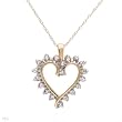 Heart Necklace With Genuine Diamonds Beautifully Crafted in Two tone Gold Length 18in