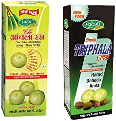 Shudh Amala Ras - 500ml + Shudh Triphla Ras - 500ml Combo Pack by Swadeshi Ayurved Pharmacy