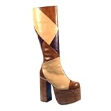 Women's 5 3/4 Inch Patchwork Platform Knee Boot