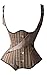 Camellias Steel Boned Steampunk Tesla Underbust Corset Waist Training Cincher, SZ1830-Brown-L