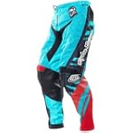 Troy Lee Designs GP Air Race Nightmare Men's MotoX/Off-Road/Dirt Bike Motorcycle Pants w/ Free B&F Heart Sticker Bundle - Turquoise / Size 34