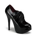 TEEZE-09, Designer Schnürrplateau in schwarz Lack