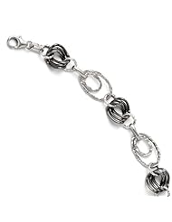 14k White gold Leslies with Black Fancy Link Bracelet
