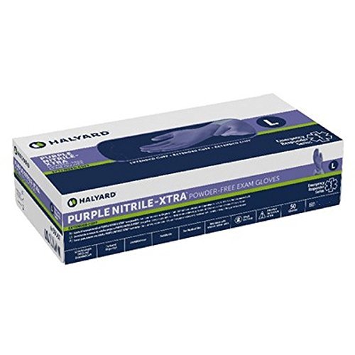Purple Nitrile-Xtra Powder-Free Disposable Gloves - Size L, Model 50603