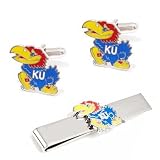 Kansas University Jayhawks Cufflinks and Tie Bar Gift Set