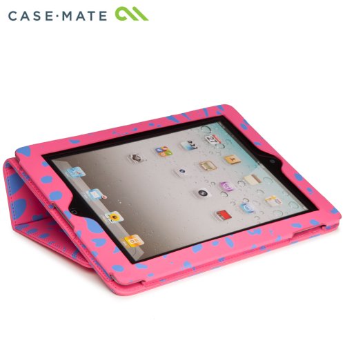 Case-Mate 日本正規品 iPad Retinaディスプレイモデル (第4世代) / iPad (第3世代) / iPad 2 対応 Slim Stand Case Printed Coated Canvas, Lipstick Pink Ocelot スタンド機能つき ブックタイプ スリムスタンド ケース 「コート キャンバス」 リップスティック ピンク／オセロット CM020406
