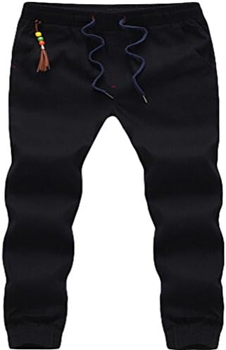 Miaokalin Men's Casual Pencial Trousers Plus Fertilizer Plus Size Harem Pants L Black