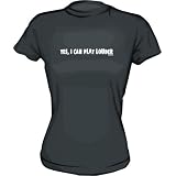 Buy Yes, I Can Play Louder Distressed Logo Women's tee Shirt in 6 Colors Small thru XXL by 99 VOLTS