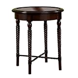 IMAGE OF Powell Masterpiece Round Accent Table with Crossing Turned Stretchers
