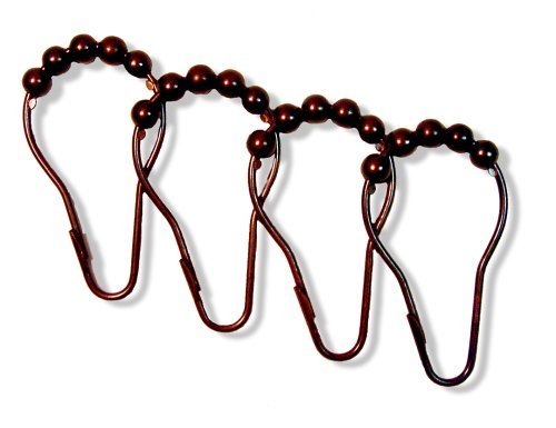 Heavy Duty - Oil Rubbed Bronze Roller Shower Curtain Rings - Set of 12