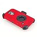 AMCHOICE 3-in-1 TPU and PC Army-grade Protective Belt Clip Stand Case with 360 Degree Rotating Ring Bracket, Stylus, Screen Protector and Cleaning Cloth for Samsung Galaxy S5 - Red