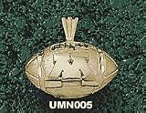 Univ Of Minnesota M Football Charm/Pendant -14K/10K, Stainless Steel or Gold Plated
