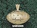 Univ Of Minnesota M Football Charm/Pendant -14K/10K, Stainless Steel or Gold Plated