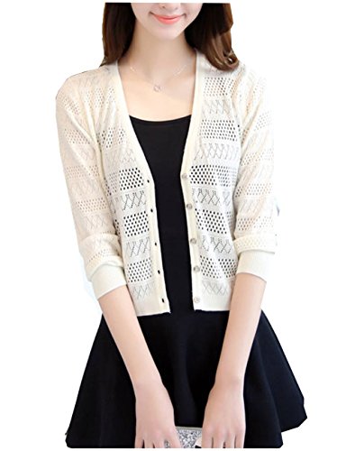 【PALERO・パレロ】 カーディガン ニット レディース レディーズ ビスコース セーター 選べる5色 春 秋 エレガンス ビスコース ショート丈 ショート レース 透かし編み