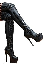 EROGANCE Lack Plateau High Heels Overknee Stiefel A10709 / EU 39