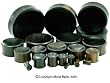 CARVED ORGANIC CONCAVE EBONY WOOD PLUGS PEBONY00- 00G