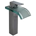 Hohe Glas Wasserfall Armatur f�r Waschschalen Klarglas