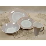 Pearl Collection - 16 Piece Stoneware Place Setting - Service for 4 by Caldo-Freddo� by Caldo-Freddo
