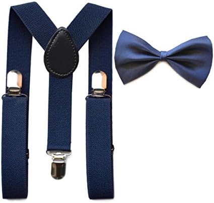 PepperRoo Adjustable Suspender & Bow Tie SET *Fits Newborn-5T* (NAVY)