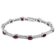 14K White Gold Ruby and Diamond Bracelet