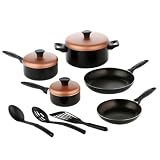 Essential Home 11-piece Black and Copper Aluminum Cookware Set Essential Home 11-piece Black and Copper Aluminum Cookware Set