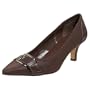 AK Anne Klein Women's Dianthe Low Heel Dress Pump,Dark Brown Fabric,7.5 M US