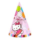 Amscan Hello Kitty Balloon Dreams 7 Party Cone Hats, 8-Count