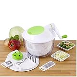 Produkt-Bild: Salat King - 8tlg. *3-in-1* Gem&uuml;se-Schneider/Hobel/Salatschleuder DELUXE K&uuml;chen- Chef