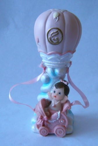 Baby Keepsake: Set of 12 "Girl" Baby in a Stroller in Hot Air Baloon Shower Party Favors CB150W-P