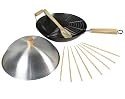 Dexam 34 cm (14 inches) 8 Piece Heavy Gauge Non Stick Carbon Steel Wok Set