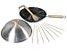 34cm (14") 8 Piece Heavy Gauge Non Stick Carbon Steel Wok Set