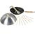 Dexam 34 cm (14 inches) 8 Piece Heavy Gauge Non Stick Carbon Steel Wok Set