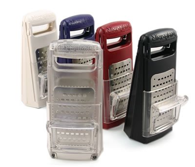 Microplane 2-Sided Box Grater, Fine on one side. Extra Coarse on the other. Finger Protector