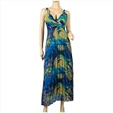 Sexy Blue Chiffon Plus Size Cruise Maxi Dress