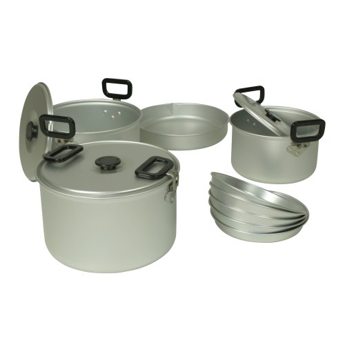 10T Woodman 12 Lot de casseroles et de poêles de camping Argent