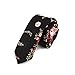 Stylefad Men's Floral Skinny Neck ties and Bowtie Pocket Square 3pcs Set for Gifts Black