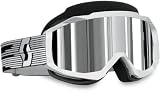 Scott USA Hustle Snow Cross Goggles , Color: White/Silver Lens 217784-0002015