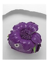 Purple Flower Leather Bracelet In White Base