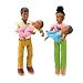 Fisher Price Loving Family Grand Dollhouse Twins African American Dolls Family of 4, Babies