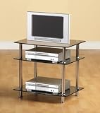 Hattie Hi-Fi Media / TV Unit in Frosted Glass / Chrome