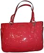 Women's Coach Purse Handbag East/West Gallery Embossed Patent Leather Tote Coral