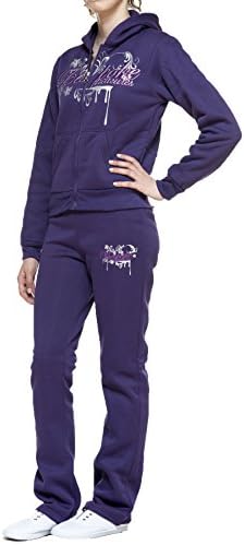 Women's Junior Fitness 2 Piece Active Wear Suit Swalosky by Gazoz Purple Medium